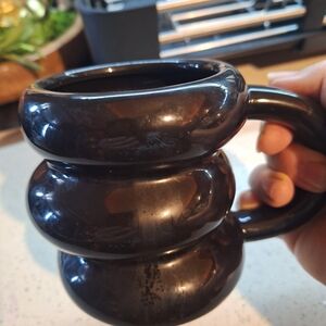 Black Stacked Ceramic Coffee Mug - Home Dining